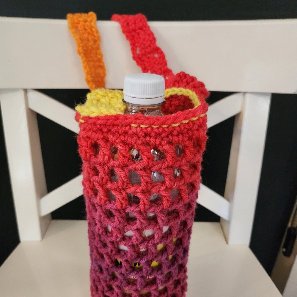 Crocheted Water Bottle Tote